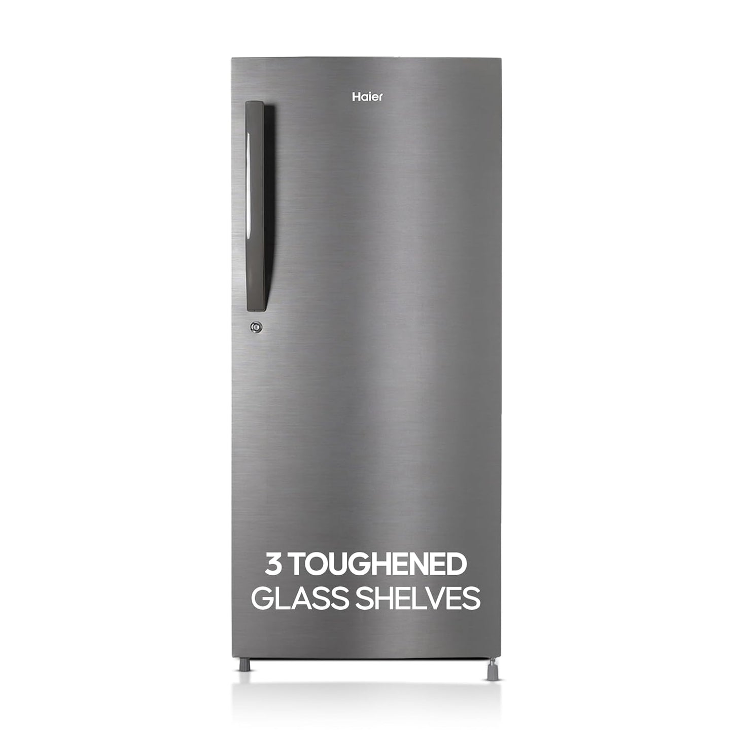 Haier 190 L 5 Star Direct Cool Single Door Refrigerator with 1 Hour Icing Technology (HED-205DS-P, Dazzle Steel)