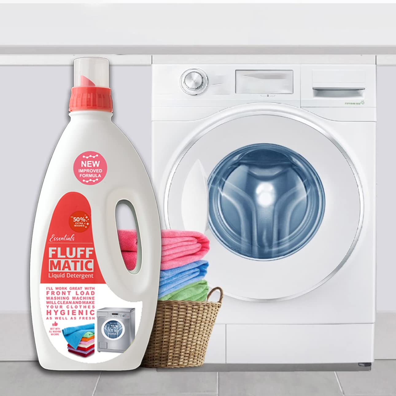 IFB Essentials Fluff Front Load Fabric Liquid Detergent - 1 liters