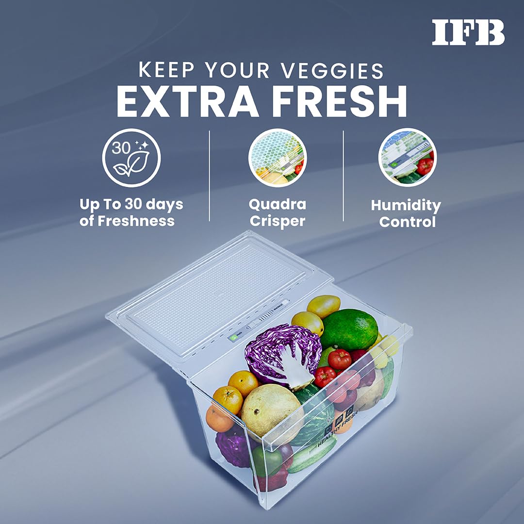 IFB 241L 3 Star Tru Convertible 10-in-1 Advanced Inverter Frost Free Double Door Refrigerator (IFBFF-2913DKSET, Metal Black, 360 Degree Cooling, Extraordinary Space)