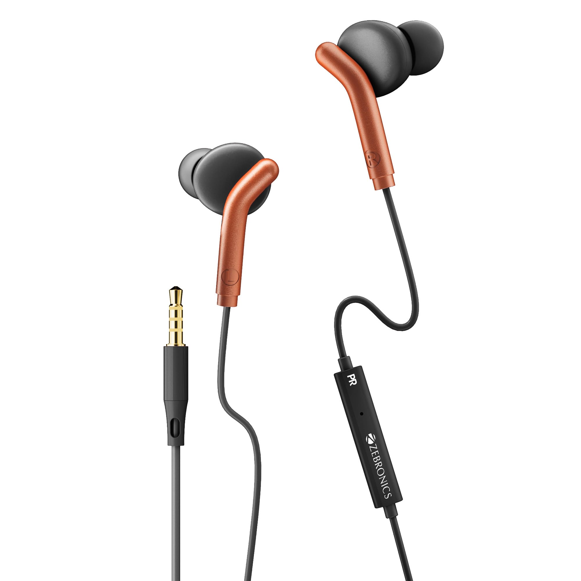 ZEBRONICS Bro in Ear Wired Earphones with Mic, 3.5mm Audio Jack, 10mm Drivers, Phone/Tablet Compatible (Green)