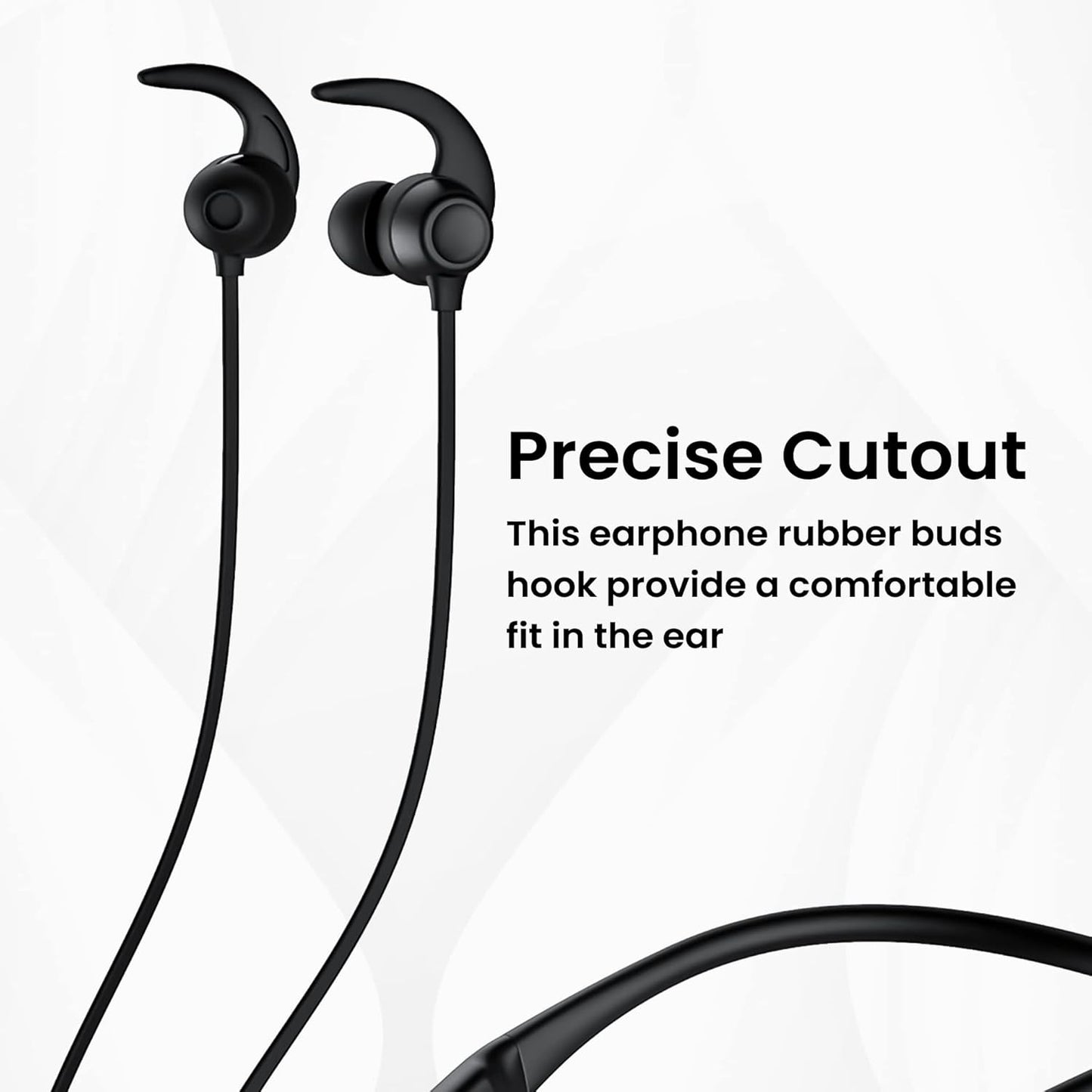 Lapster Anti-Slip Silicone Ear Buds 4Pieces Silicone Earphone Ear Hooks Plugs for in-Ear Neckband 9MM-13MM Black