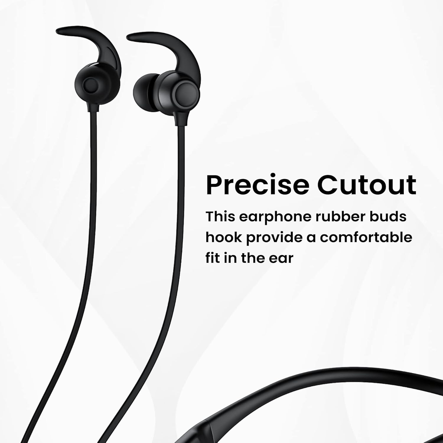 Lapster Anti-Slip Silicone Ear Buds 4Pieces Silicone Earphone Ear Hooks Plugs for in-Ear Neckband 9MM-13MM Black