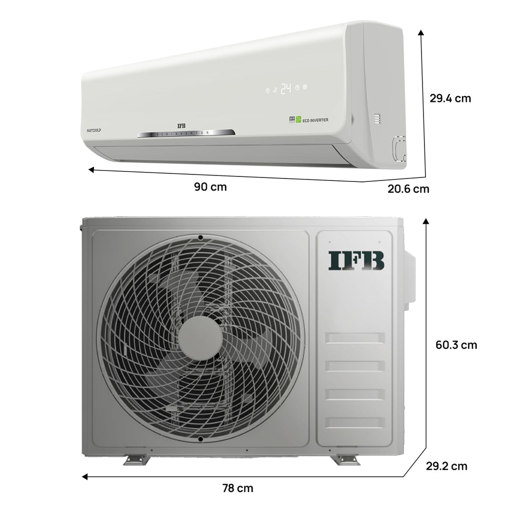 IFB 2025 Model Silver Star Series 1.5 Ton 5 Star Split AC with HD Compressor, AI, Dual Gold Fin, Nano Tek Coating & 8-in-1 Flexi Mode – White (CI185SS22RGN1, Copper Condenser)