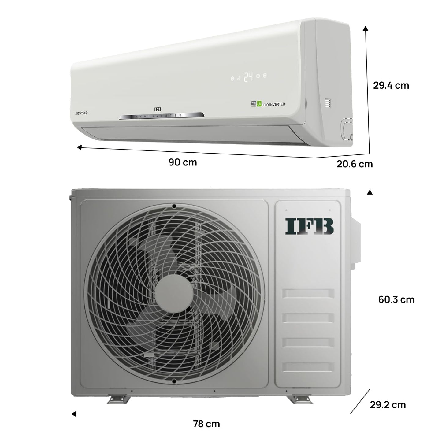 IFB 2025 Model Silver Star Series 1.5 Ton 5 Star Split AC with HD Compressor, AI, Dual Gold Fin, Nano Tek Coating & 8-in-1 Flexi Mode – White (CI185SS22RGN1, Copper Condenser)