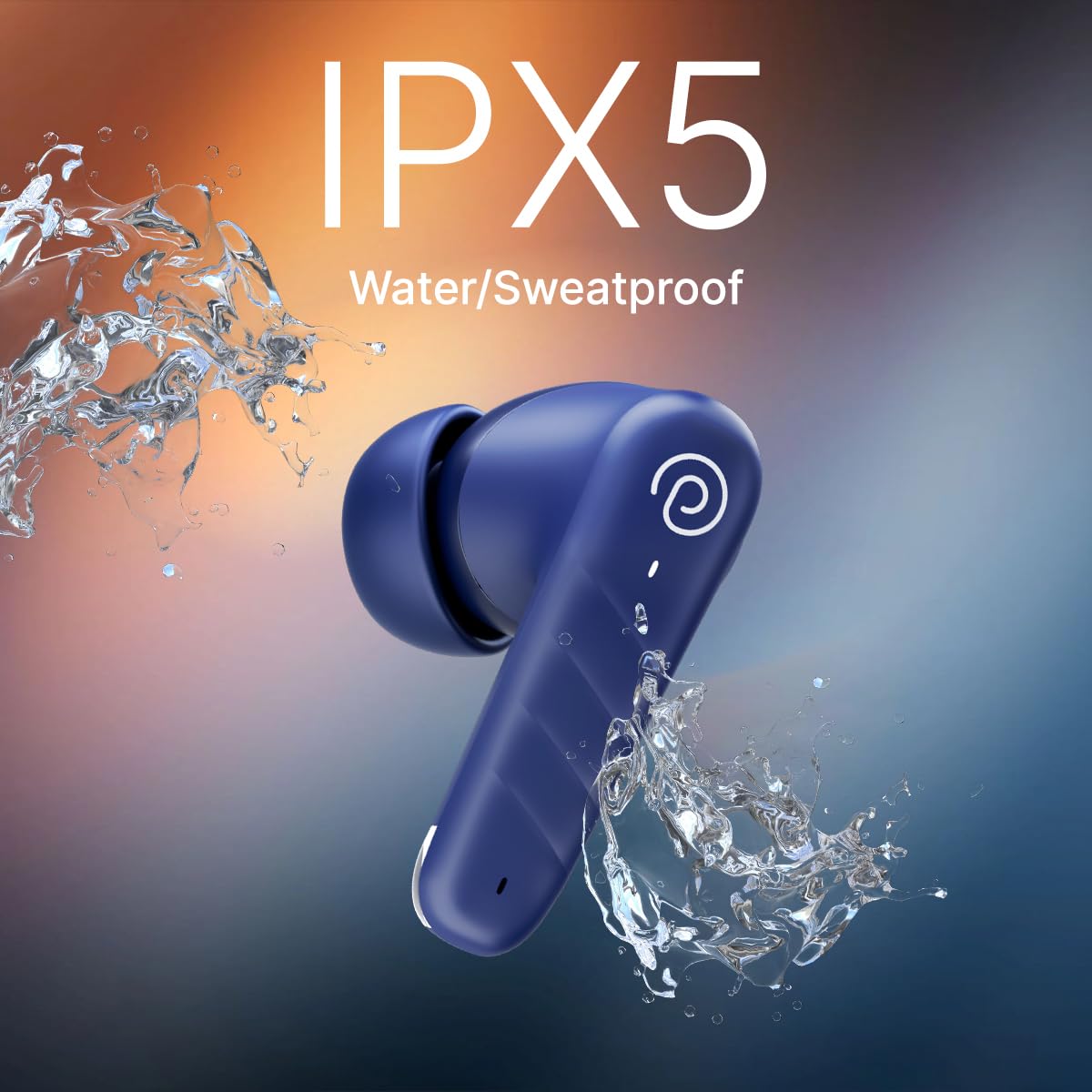 pTron Bassbuds Spark in-Ear TWS Earbuds with Stereo Sound, 40Hrs Playtime, Stereo Calls, Bluetooth V5.3 Headphones with Quick Pairing, Touch Control, Voice Assistant, Type C Charging & IPX5 (Blue)