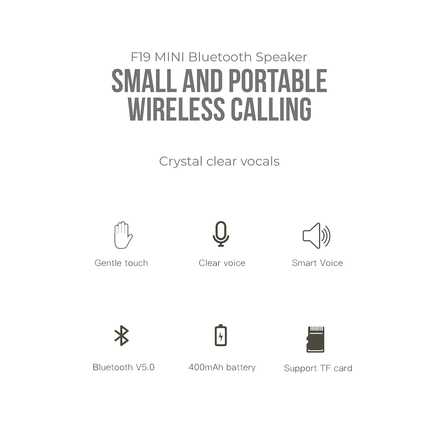 XO F19 Mini Portable Bluetooth Speaker with HD Sound Quality, Bluetooth v5.0, Up to 400mAh Battery & High-Definition Microphone Support TF Card - Green