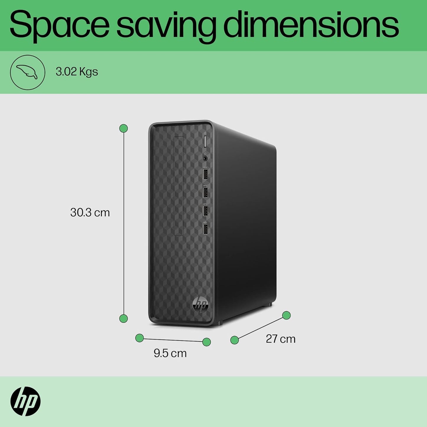HP Slim Tower 12th Gen Intel Core i3-Processor:Intel Core i3-12100 (16GB RAM/512GB SSD/Black Wired Keyboard & Mouse/Intel UHD Graphics 730/Windows 11/MS Office 21/Dark Black), S01-pF2001in