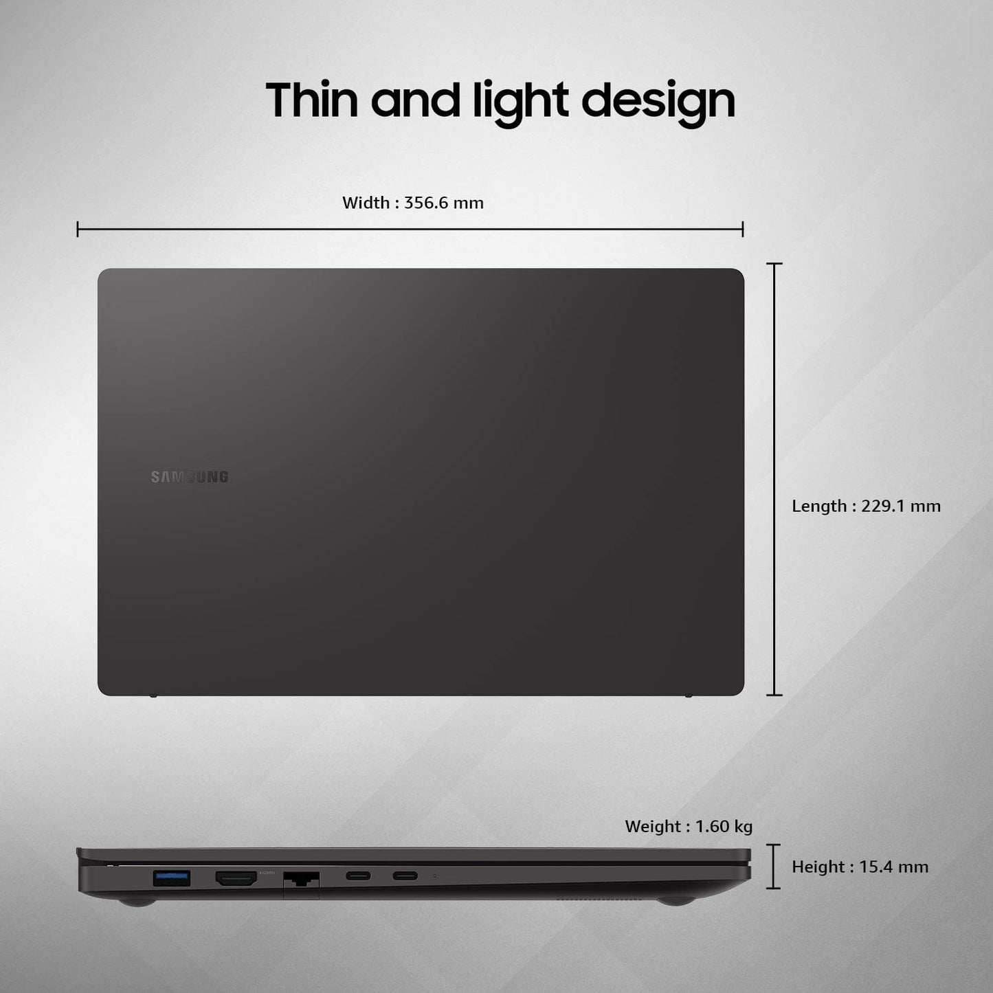 Samsung Galaxy Book2 Intel 12th Gen core i5 39.6cm (15.6") FHD LED Thin & Light Laptop (8 GB/256 GB SSD/Windows 11/MS Office/Backlit Keyboard/Finger Print Reader/Graphite/1.57Kg), NP750XED-KB1IN