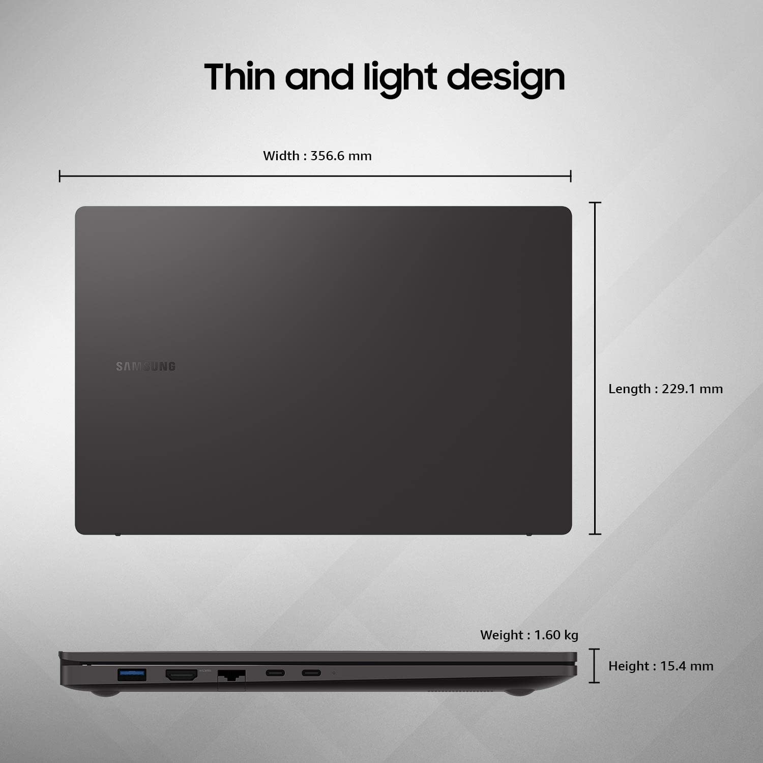 Samsung Galaxy Book2 Intel 12th Gen core i5 39.6cm (15.6") FHD LED Thin & Light Laptop (8 GB/256 GB SSD/Windows 11/MS Office/Backlit Keyboard/Finger Print Reader/Graphite/1.57Kg), NP750XED-KB1IN