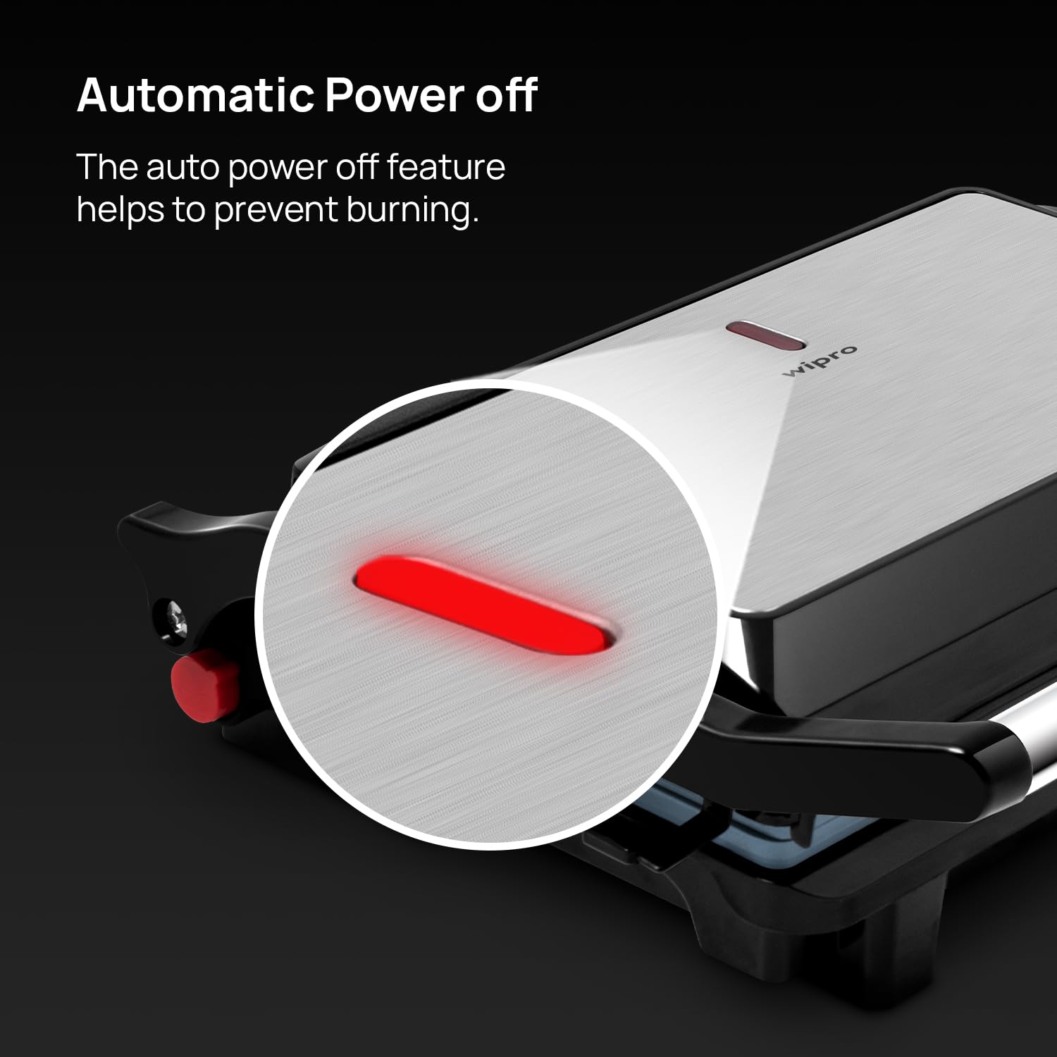 Wipro Elato BS202 1000 Watt Ceramic Grill Sandwich Maker, Scratch Resistant, 180° Open Sandwich Griller, Auto Cutoff, Non Toxic BPA, PTFE & PFOA Free, 2 Year Warranty, Regular Bread Size for 2 Slices