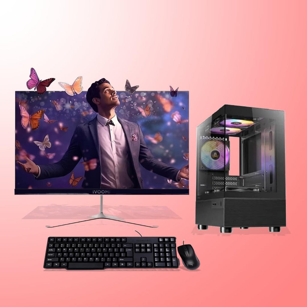 Fusionit Gaming Desktop PC Core i7-3770k | 16GB DDR3 RAM | 1TB SATA SSD | 22-Inch Monitor | Keyboard & Mouse Included | WiFi Enabled | Windows 11 with MS Office 2021