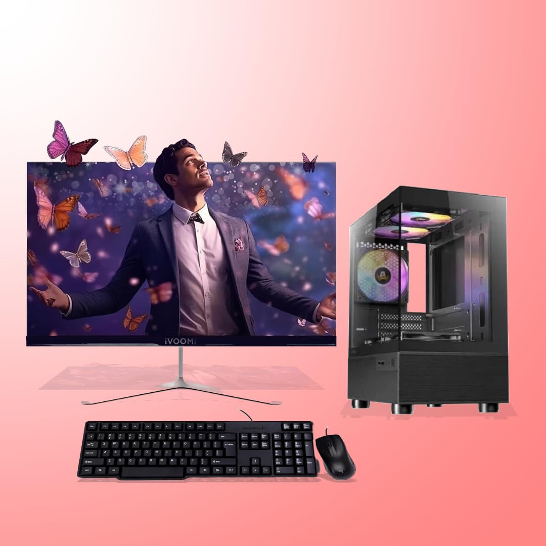 Fusionit Gaming Desktop PC Core i7-3770k | 16GB DDR3 RAM | 1TB SATA SSD | 22-Inch Monitor | Keyboard & Mouse Included | WiFi Enabled | Windows 11 with MS Office 2021