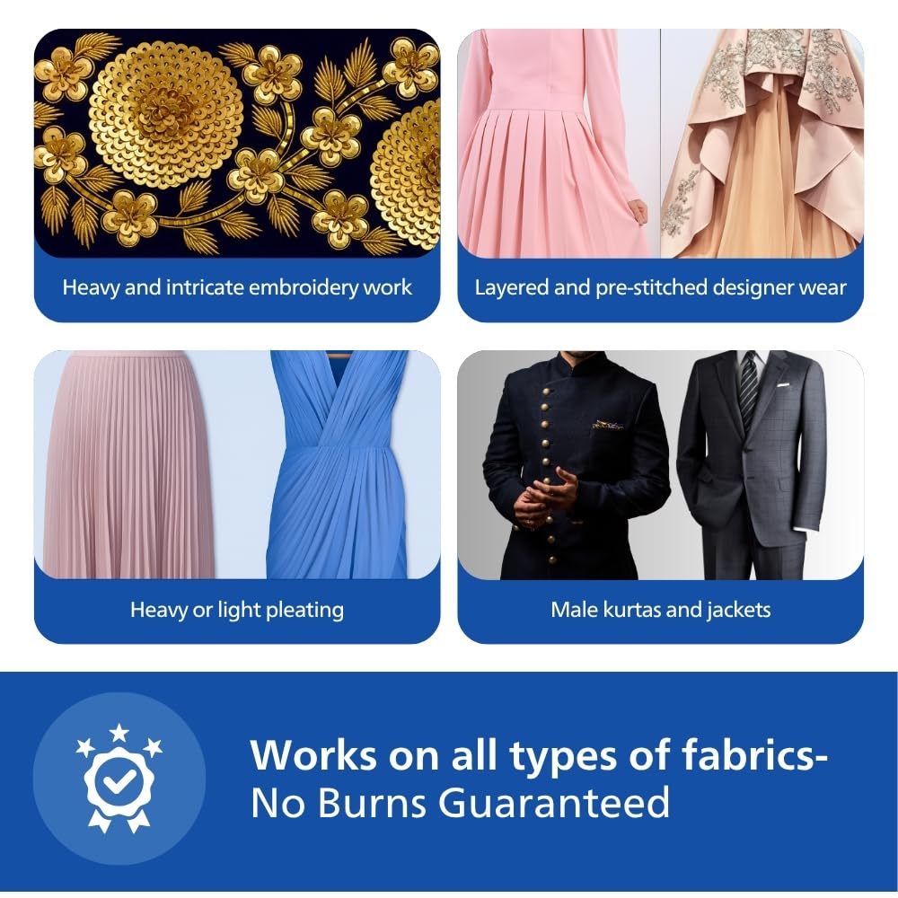 PHILIPS Handheld Garment Steamer STH1010/10 - Compact, Convenient Vertical Steaming, 900 Watt Quick Heat Up, Kills 99.9%* Bacteria