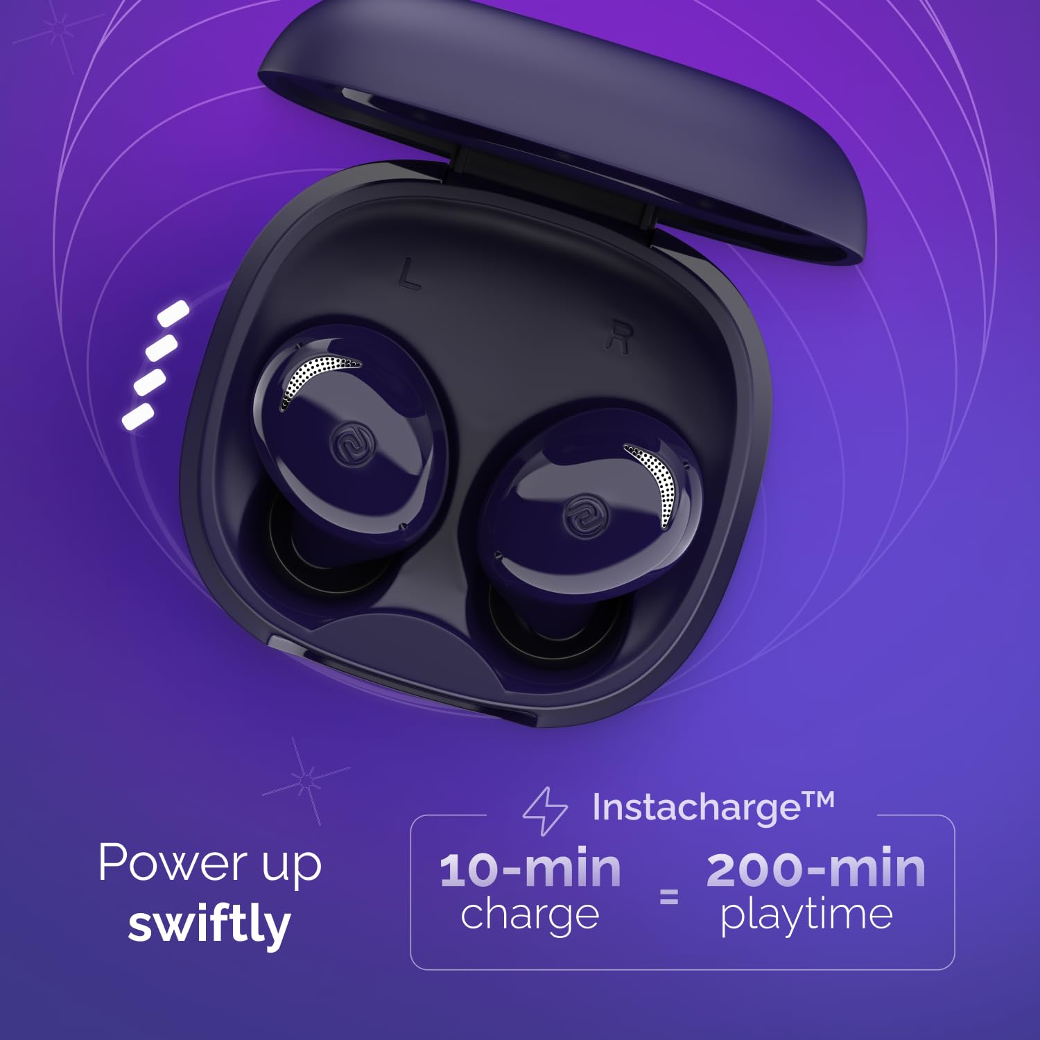 Noise Buds Trance in-Ear Truly Wireless Earbuds with 45H of Playtime, Low Latency(up to 40 ms), Instacharge(10 min=200 min), BT v5.3(Space Blue)