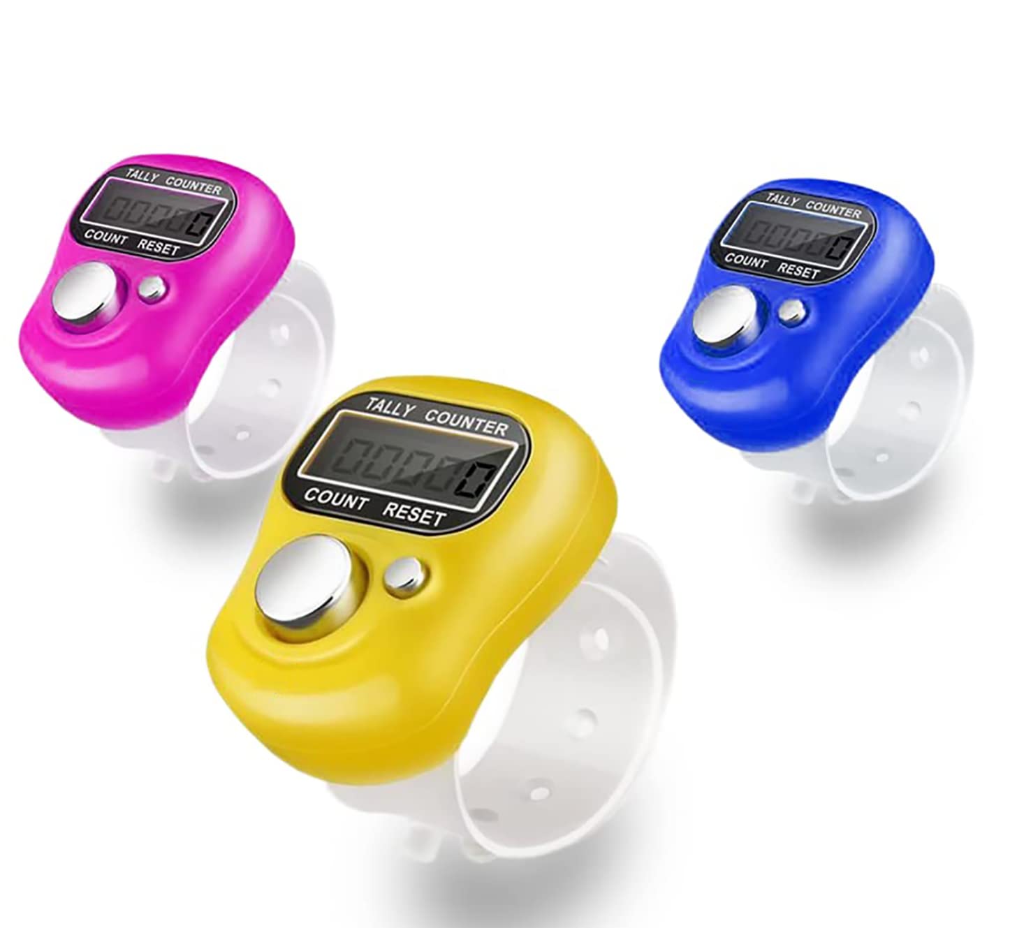 GLUN® Multiuse Finger Counter Portable Hand Finger Counting Machine Digital Head Electronic Tally Counter Pack of 3