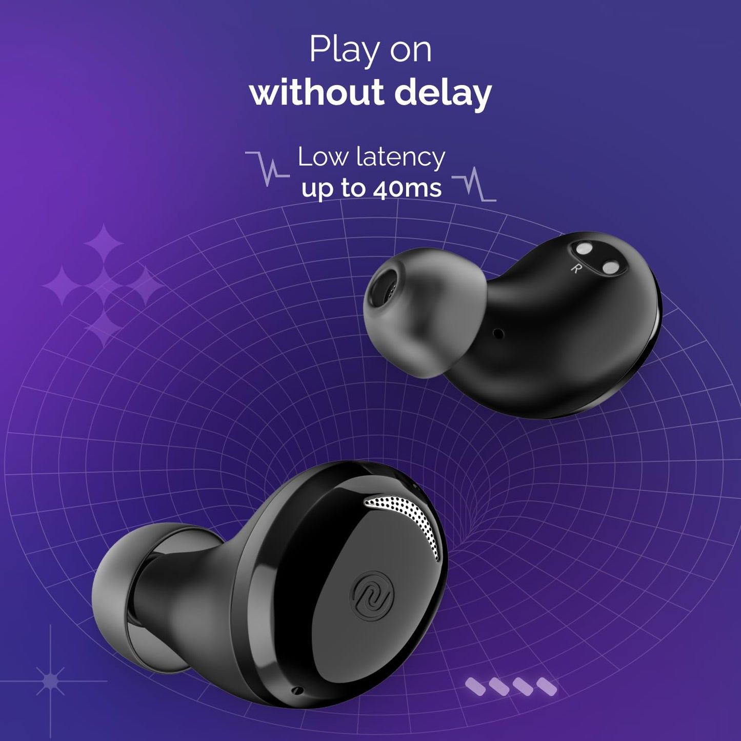 Noise Buds Trance in-Ear Truly Wireless Earbuds with 45H of Playtime, Low Latency(up to 40 ms), Instacharge(10 min=200 min), BT v5.3(Jet Black)