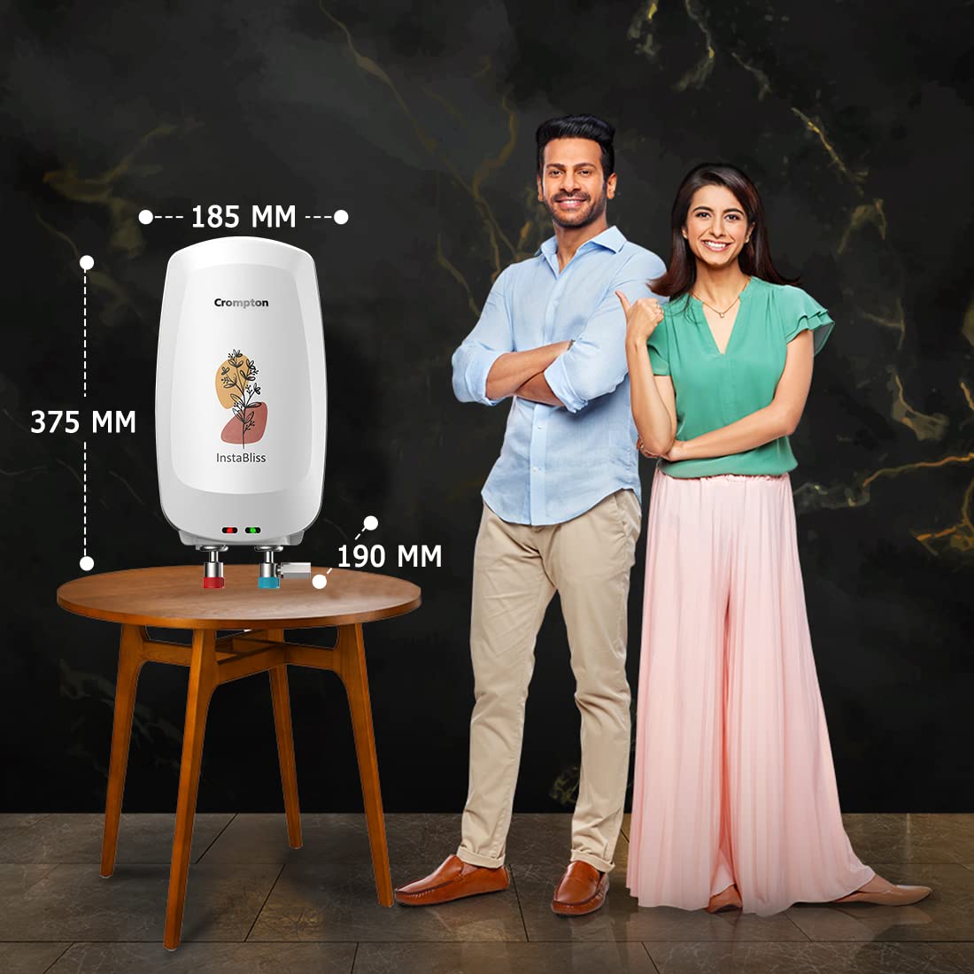 Crompton InstaBliss 3-L Instant Water Heater (Geyser) with Advanced 4 Level Safety (White), Wall Mounting