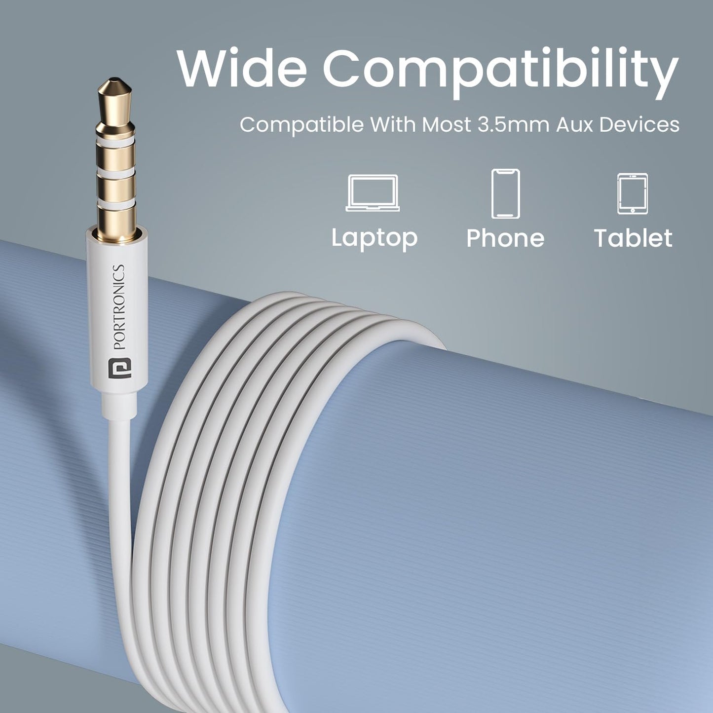 Portronics Conch Sigma A in Ear 3.5mm Aux Wired Earphones with in Line HD Mic & Magnetic Earbuds, Powerful Audio, 14.2mm Driver, Anti Tangle Wire, in line Controls, Wide Compatibility(White)