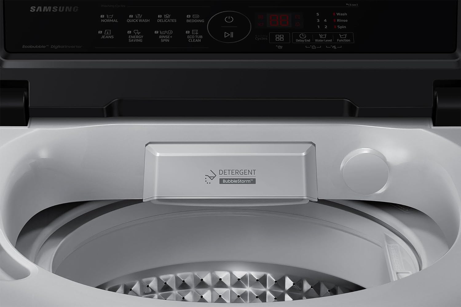 Samsung 7 kg, Eco Bubble Technology, Digital Inverter Motor, Soft Closing Door, Fully-Automatic Top Load Washing Machine (WA70BG4441YYTL, Lavender Gray)