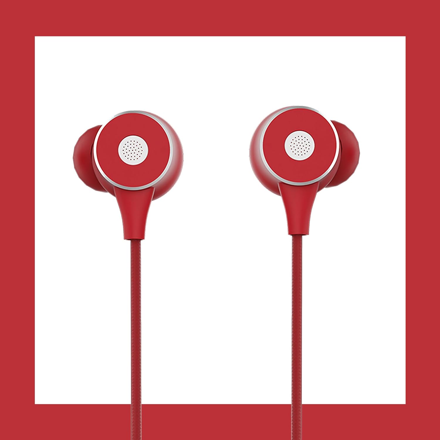 ZEBRONICS Zeb Buds 20 in Ear 3.5mm Wired Stereo Earphones with Mic, 1.2 Metre Cable, 14mm Drivers, in Line Mic & Volume Controller (Red)