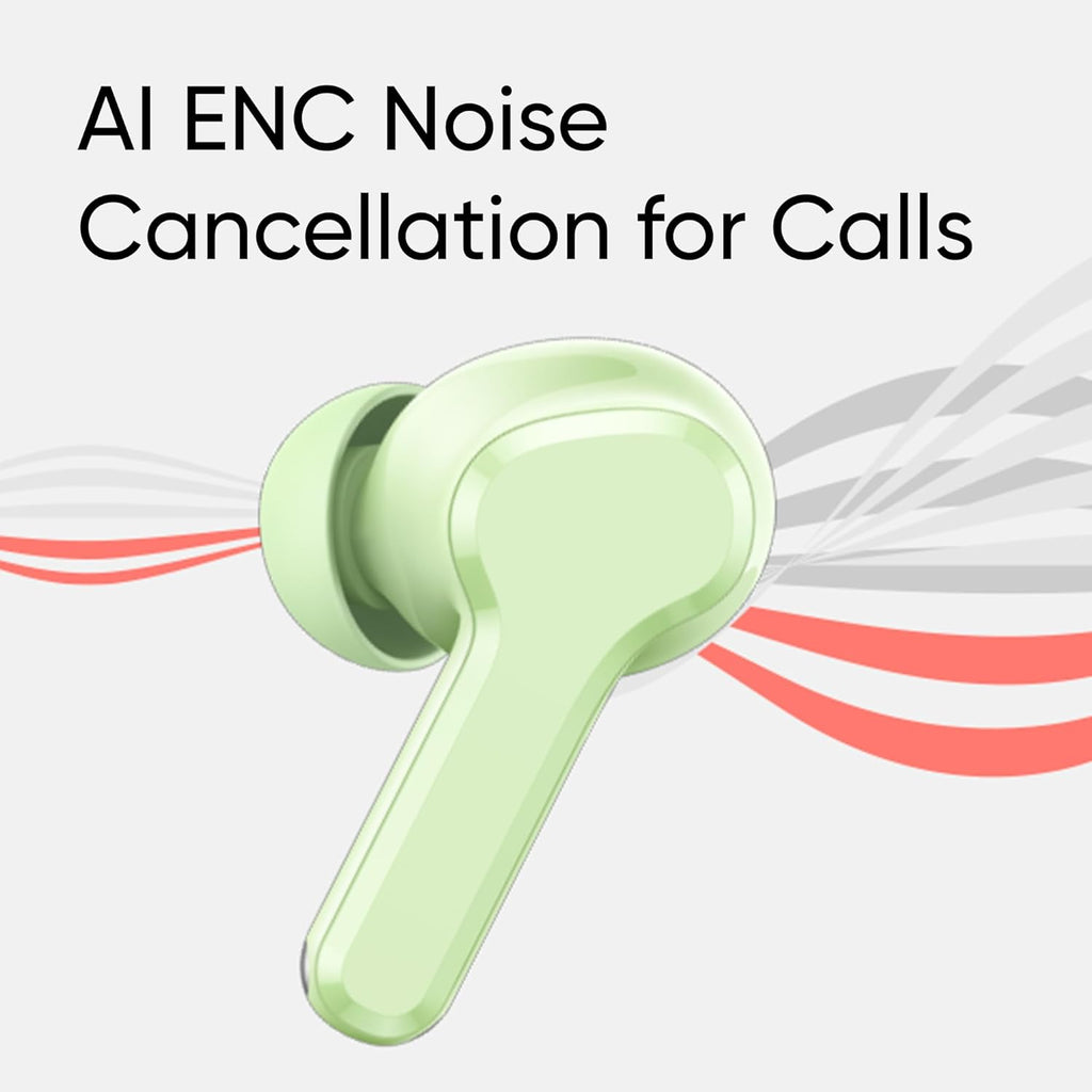 realme Earbuds T110 with Ai Enc for Calls, Upto 38 Hours of Playback and Fast Charging Bluetooth in Ear Headset (Country Green, True Wireless)
