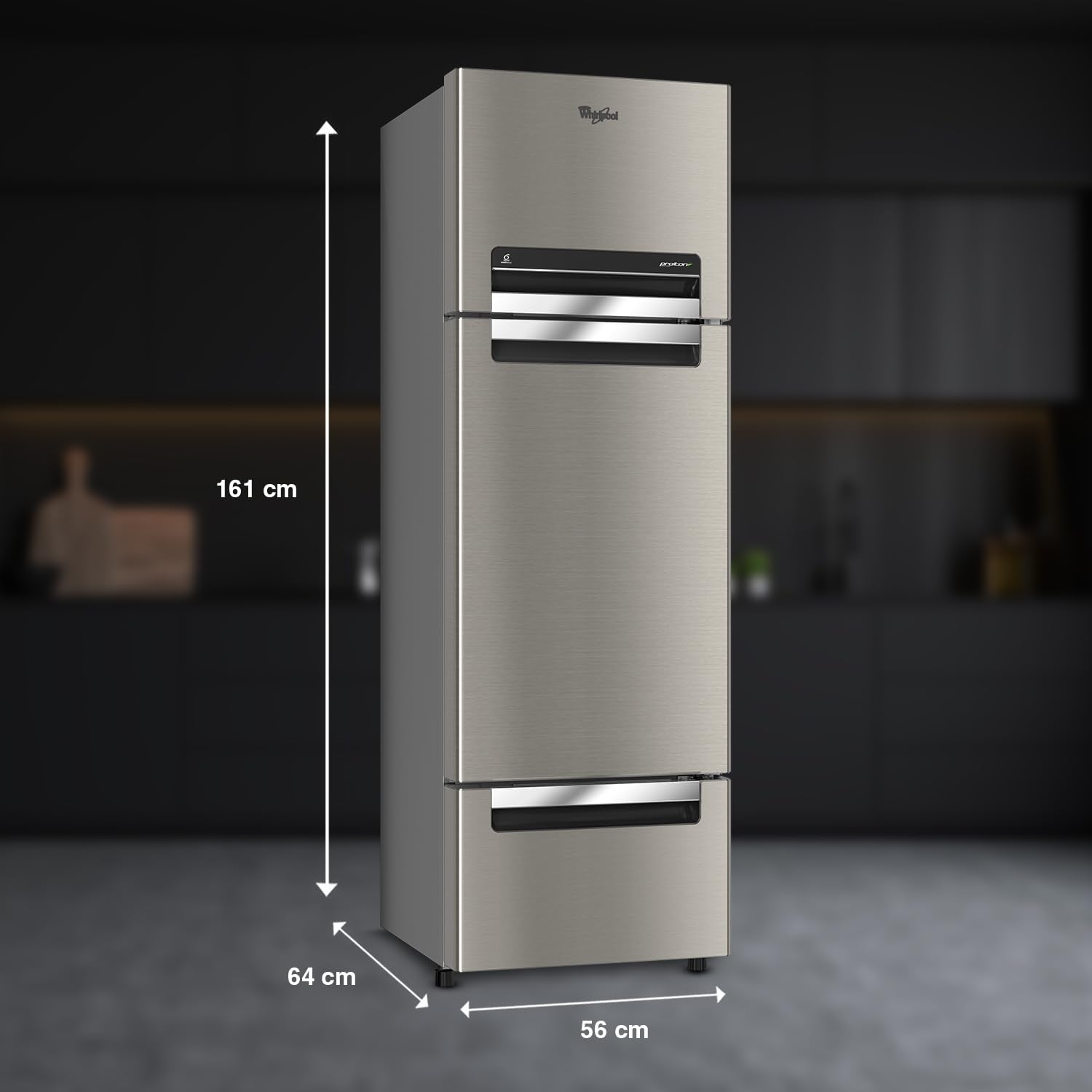Whirlpool 215 L Frost Free Triple-Door Refrigerator [FP 223D PROTTON ROY RADIANT STEEL(Z) ]
