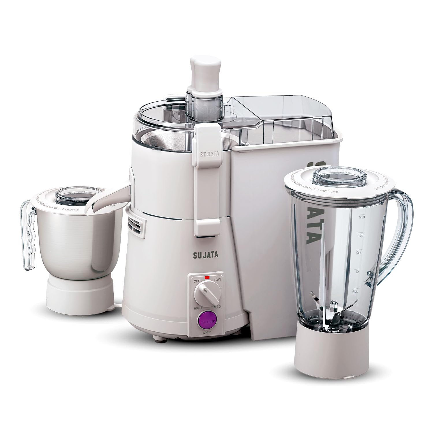 Sujata Powermatic Plus 900 Watts Juicer Mixer Grinder | 22000 Rotations Per Min | 90 Minutes Continuous Running | 2 Versatile Jars 1750 ml and 1000 ml