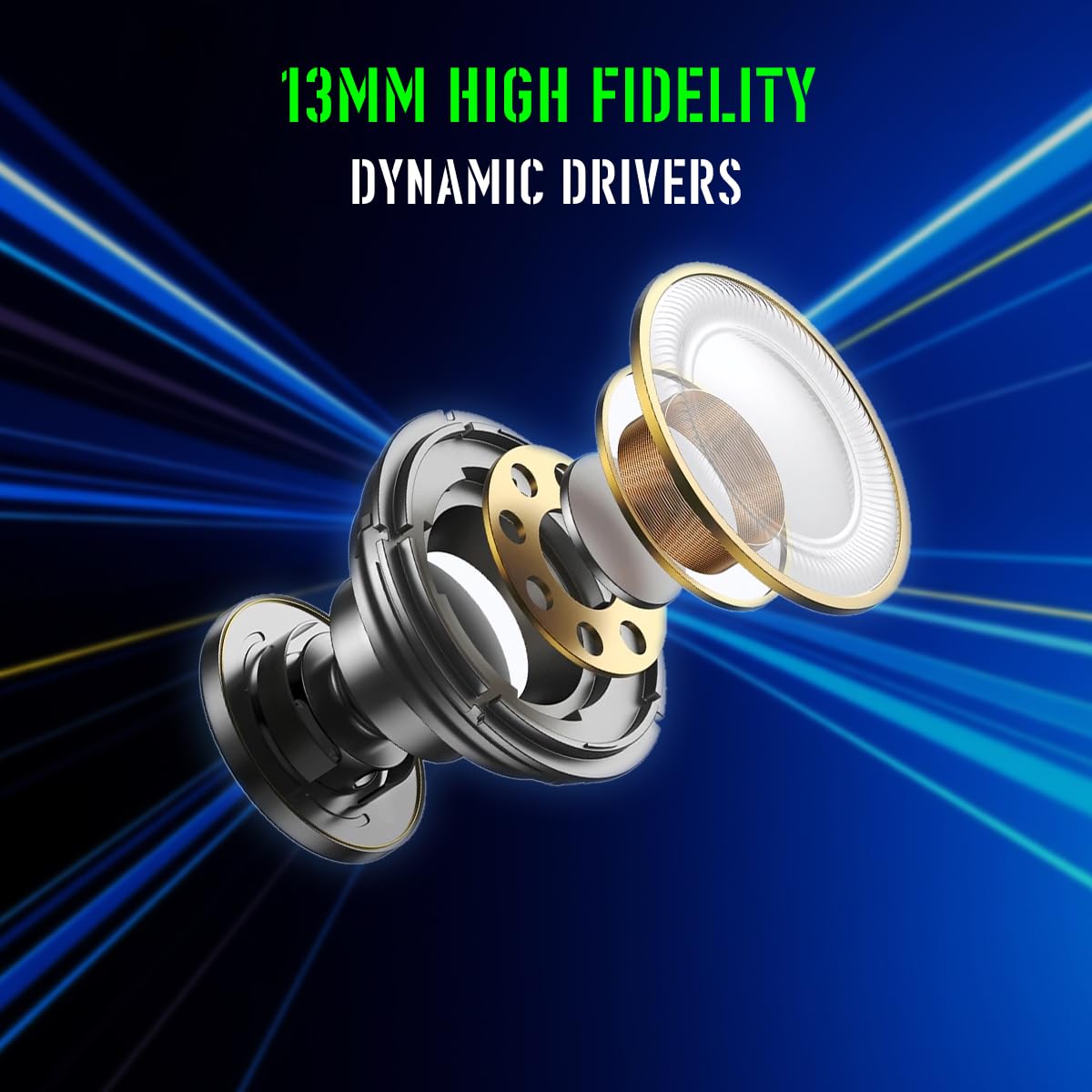 pTron Bassbuds Rogue W/ 40Ms Low-Latency Gaming,Clear Calls,50Hrs Playtime,Pristine Sound,V5.3 Bluetooth in Ear Headphones,Snug-Fit,RGB Lights,Touch Control,Voice Assist,IPX5 Water Resistant(Blue)