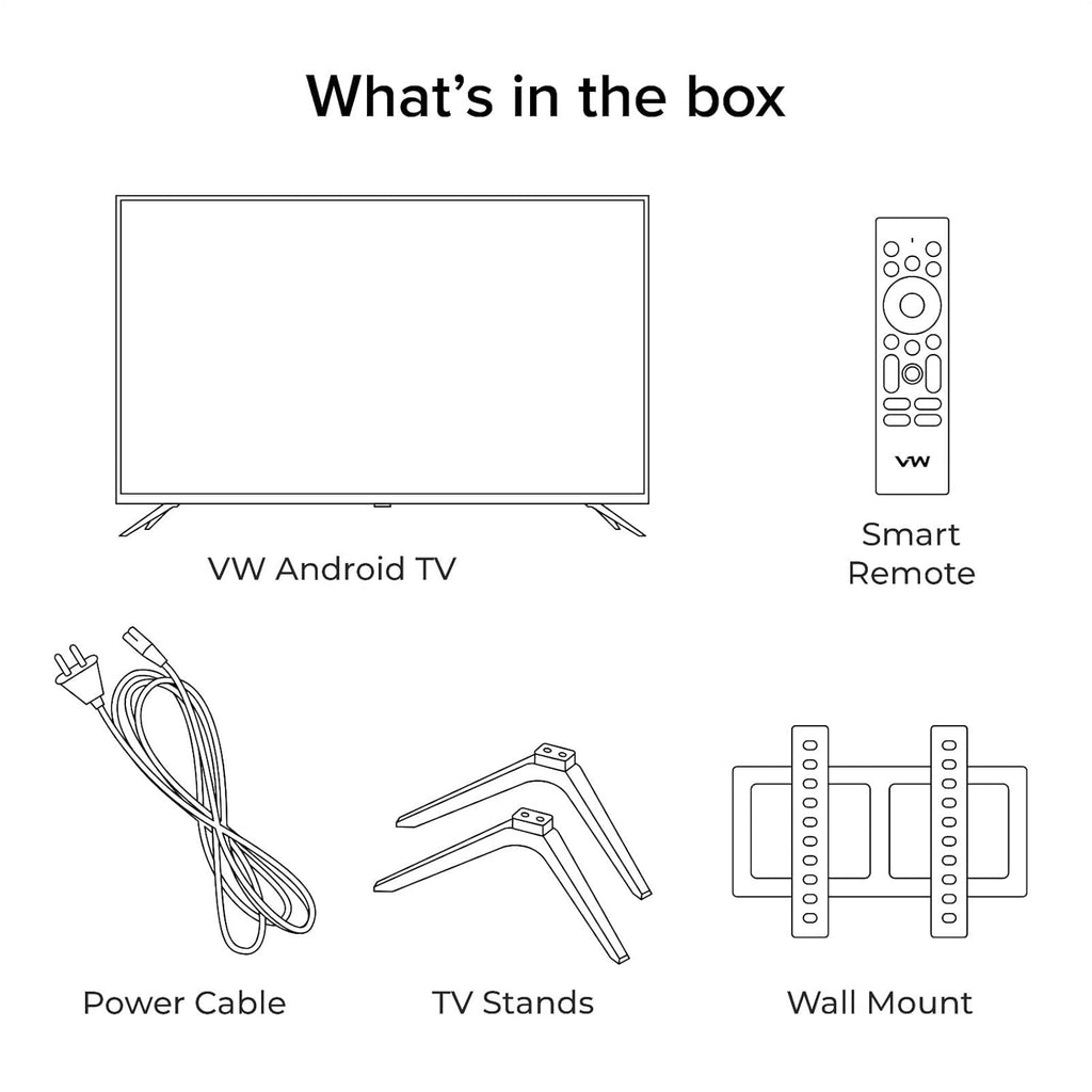 VW 80 cm (32 inches) Playwall Frameless Series HD Ready Android Smart LED TV VW32F5