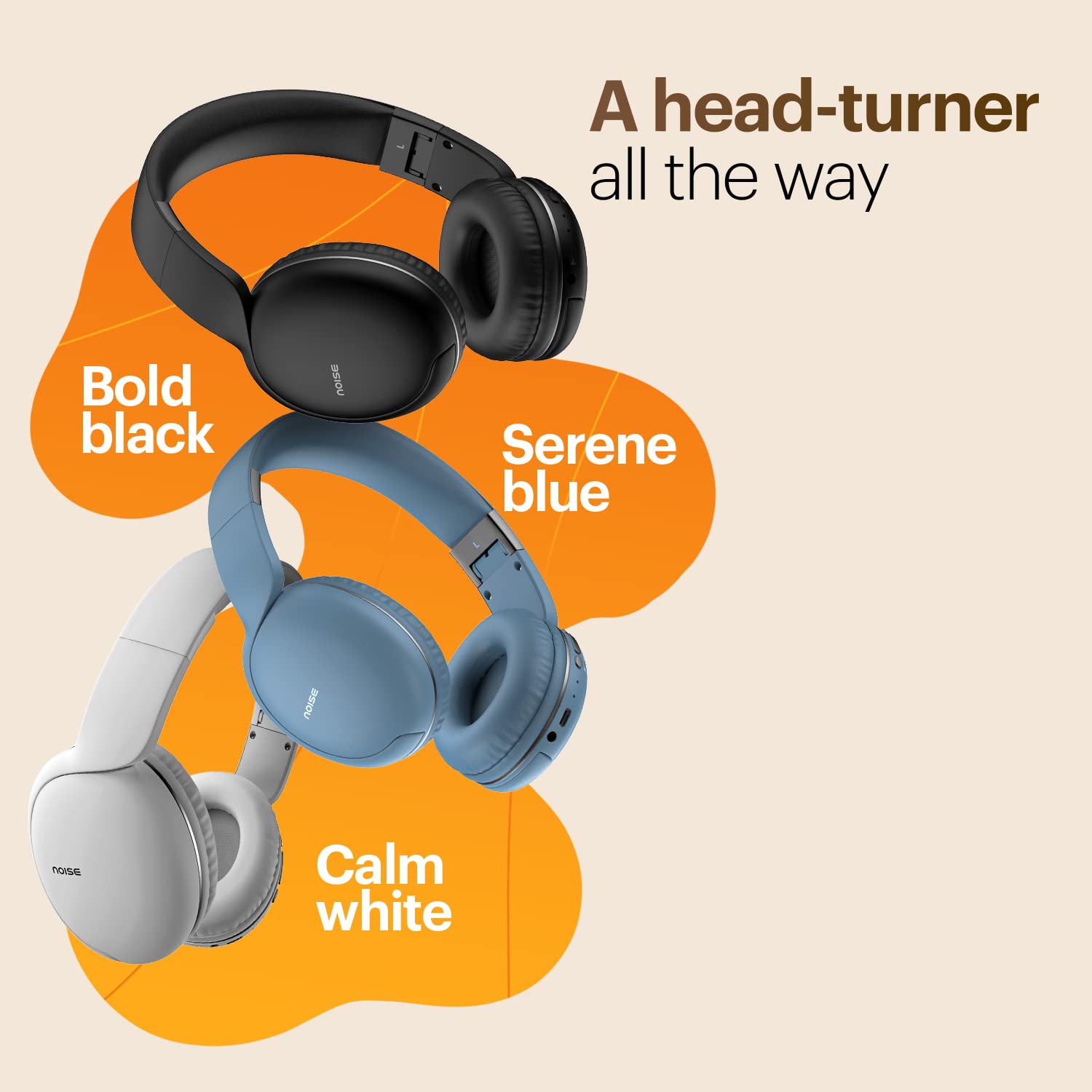 Noise Two Wireless On Ear Headphones with 50 Hours Playtime, Low Latency(up to 40ms), 4 Play Modes, Dual Pairing, BT v5.3 (Serene Blue)