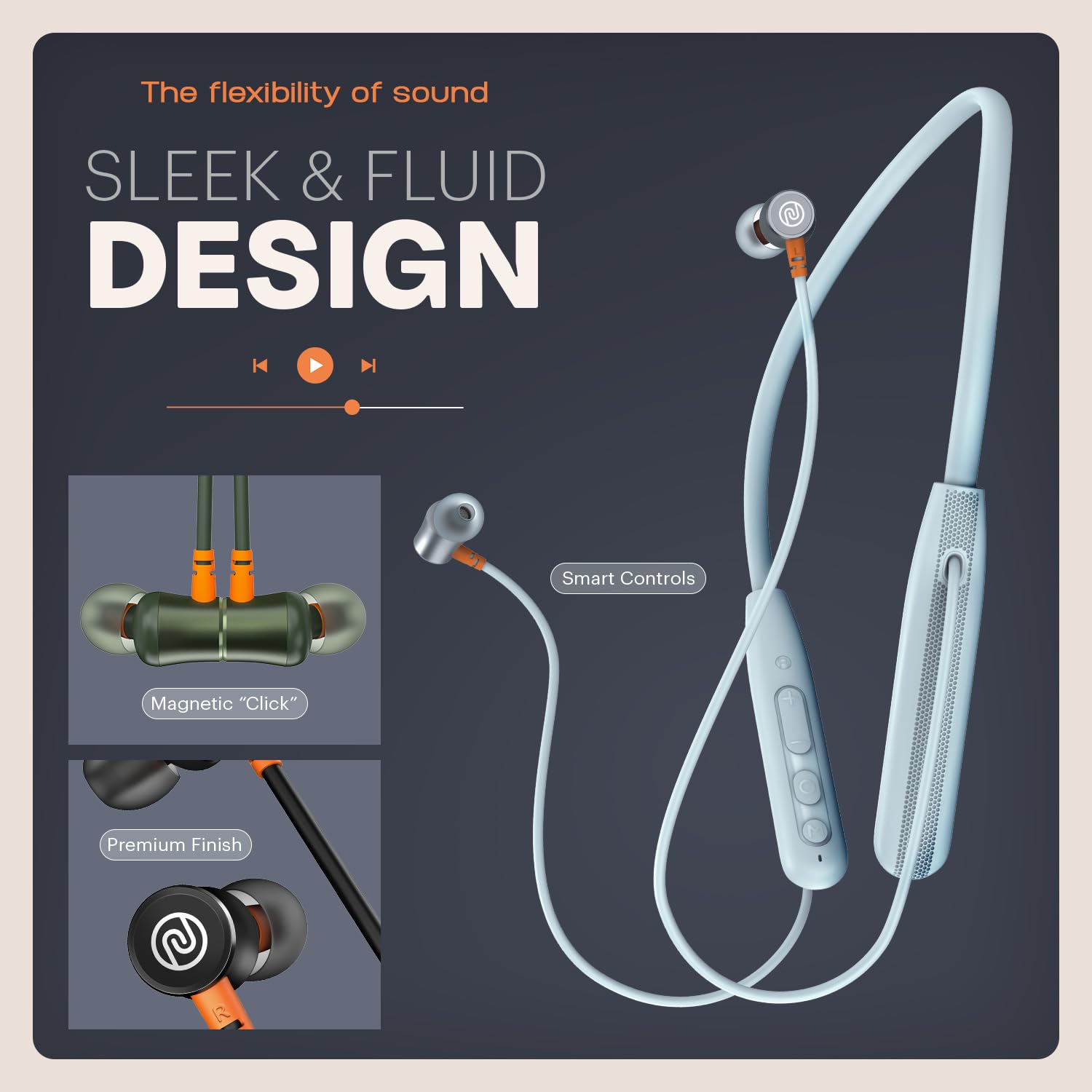 Noise Newly Launched Airwave Bluetooth in Ear Neckband with 50H of Playtime, 3 EQ Modes, ENC for Calling, Low Latency(Upto 50ms), 10mm Driver, BT v5.3(Jet Black)