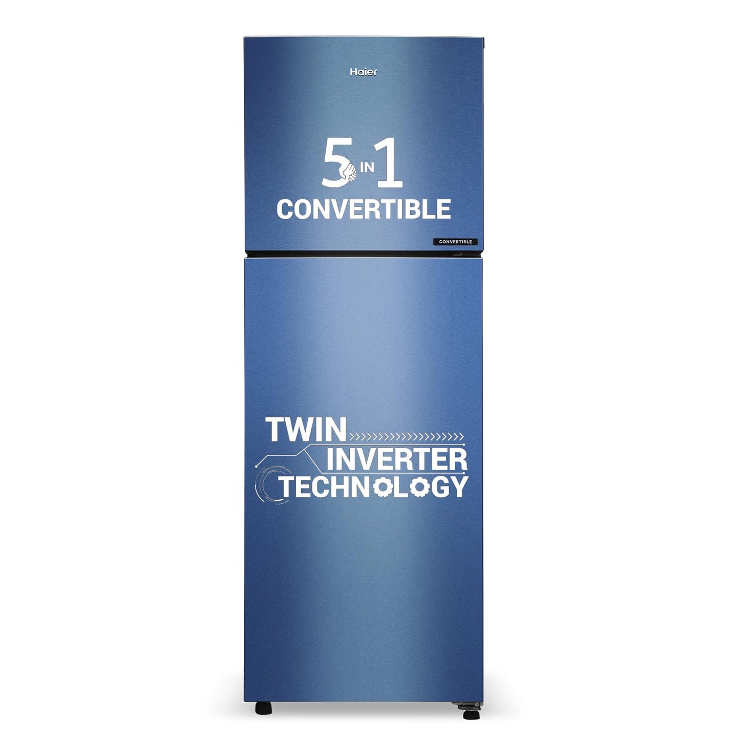 Haier 237 L, 3 Star, 8 In 1 Convertible, Twin Inverter Technology, Bottom Mounted Frost Free Double Door Refrigerator (HEB-243GB-P, GE Black)