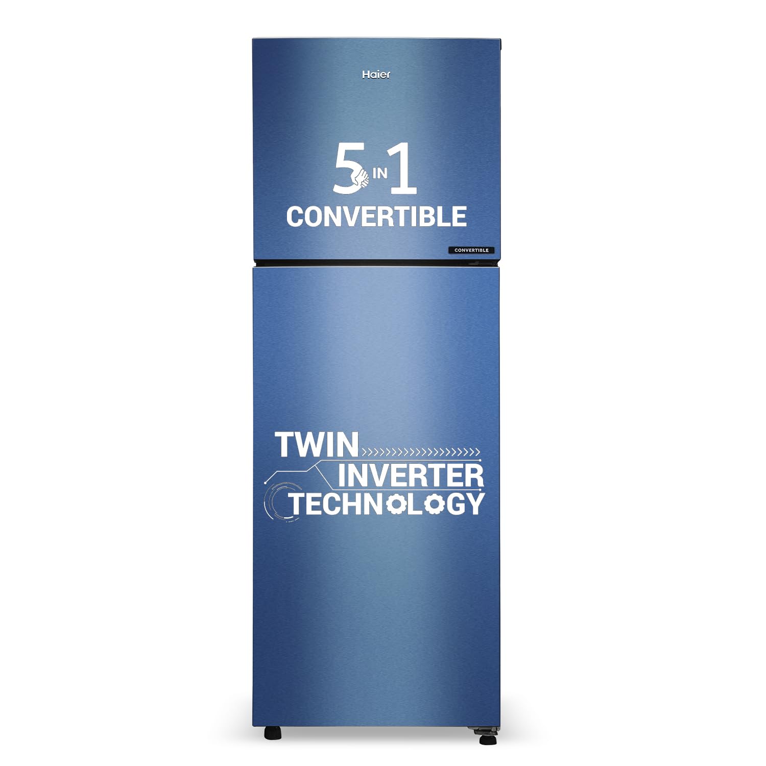 Haier 237 L, 3 Star, 8 In 1 Convertible, Twin Inverter Technology, Bottom Mounted Frost Free Double Door Refrigerator (HEB-243GB-P, GE Black)