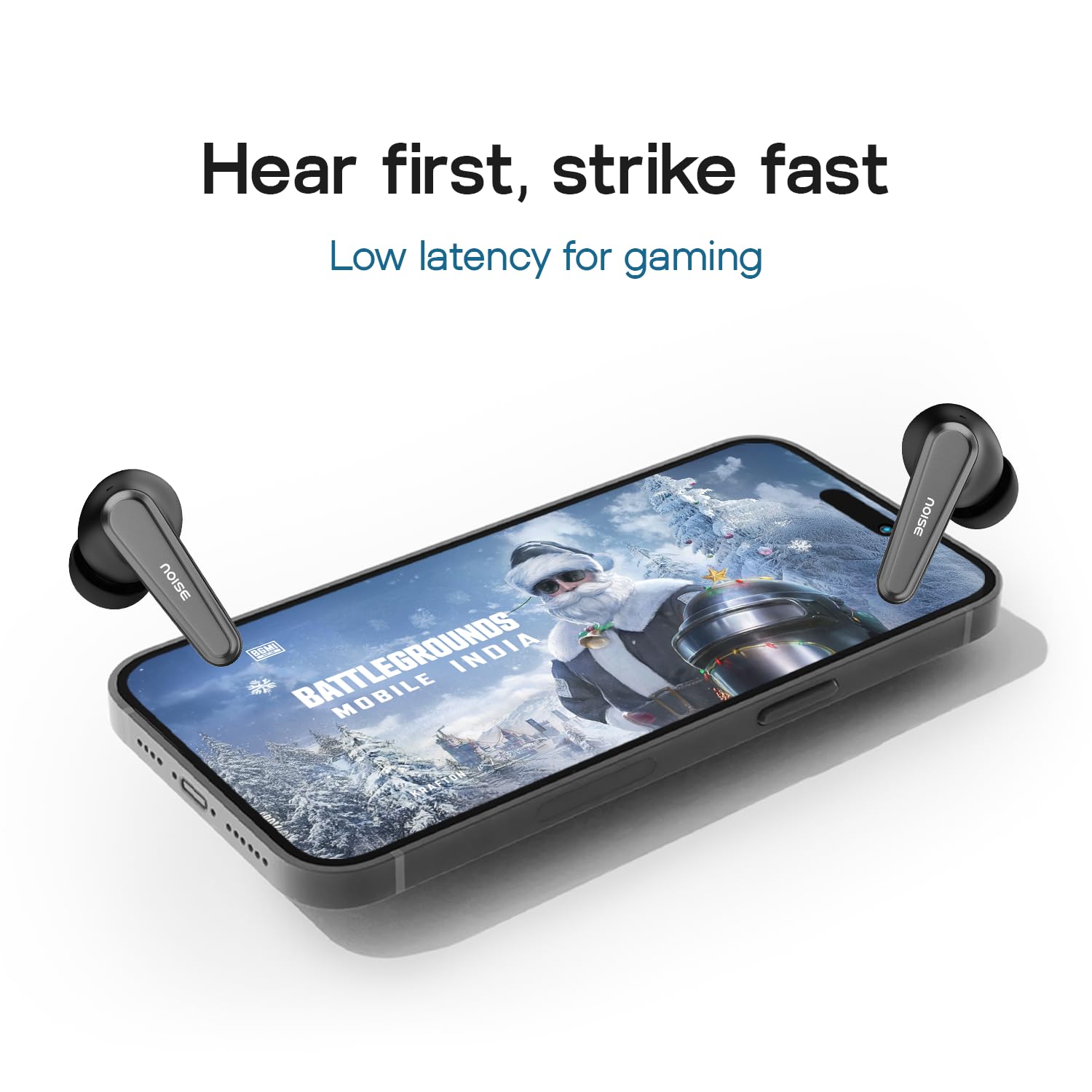 Noise Buds VS601 in-Ear Truly Wireless Earbuds with 50H of Playtime, Transparent case lid, Quad mic ENC, Dual Device Pairing, 10mm Driver, BT v5.3 (Graphite Black)