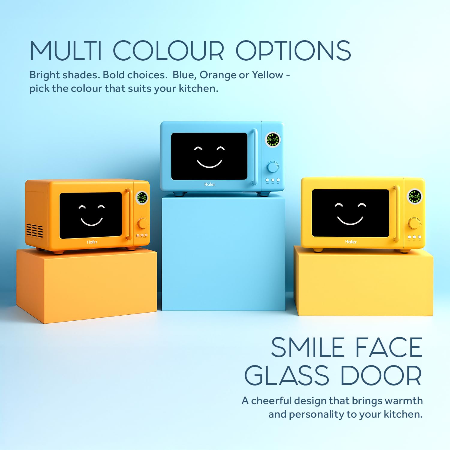 Haier Vogue 20L Blueberry Solo Microwave Oven with Auto Cook Menus I Digital Display