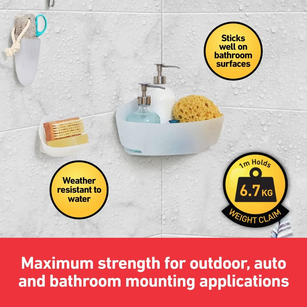 Scotch 3M Extreme Double Sided Tape, 1M Holds 6.7Kg, Works On Uneven Surfaces, Weather Resistant, Works On Indoor, Outdoor, Auto Interior Surfaces, 1.9 cm, 1.9 cm