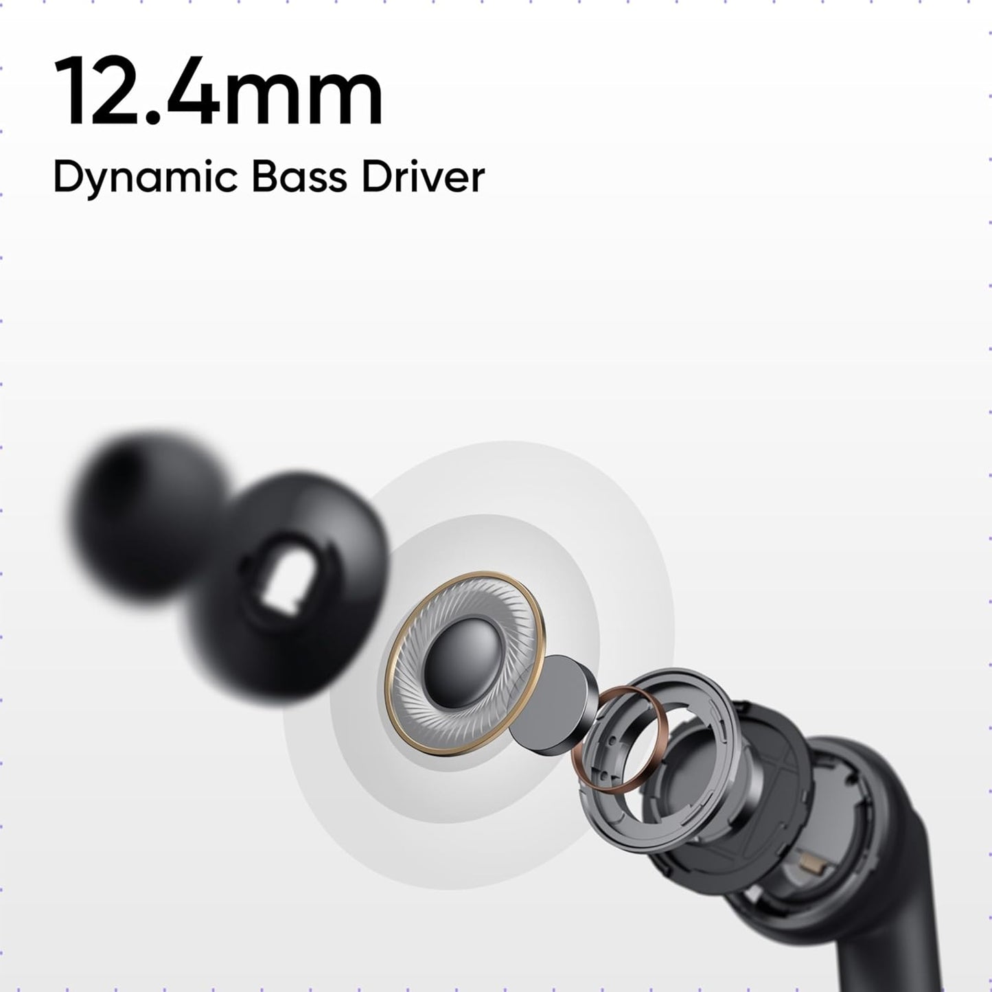 realme Buds T310 Truly Wireless in Ear Earbuds with 46dB Hybrid ANC, 360° Spatial Audio, 12.4mm Dynamic Bass Driver, Upto 40Hrs Battery and Fast Charging (Agile White)