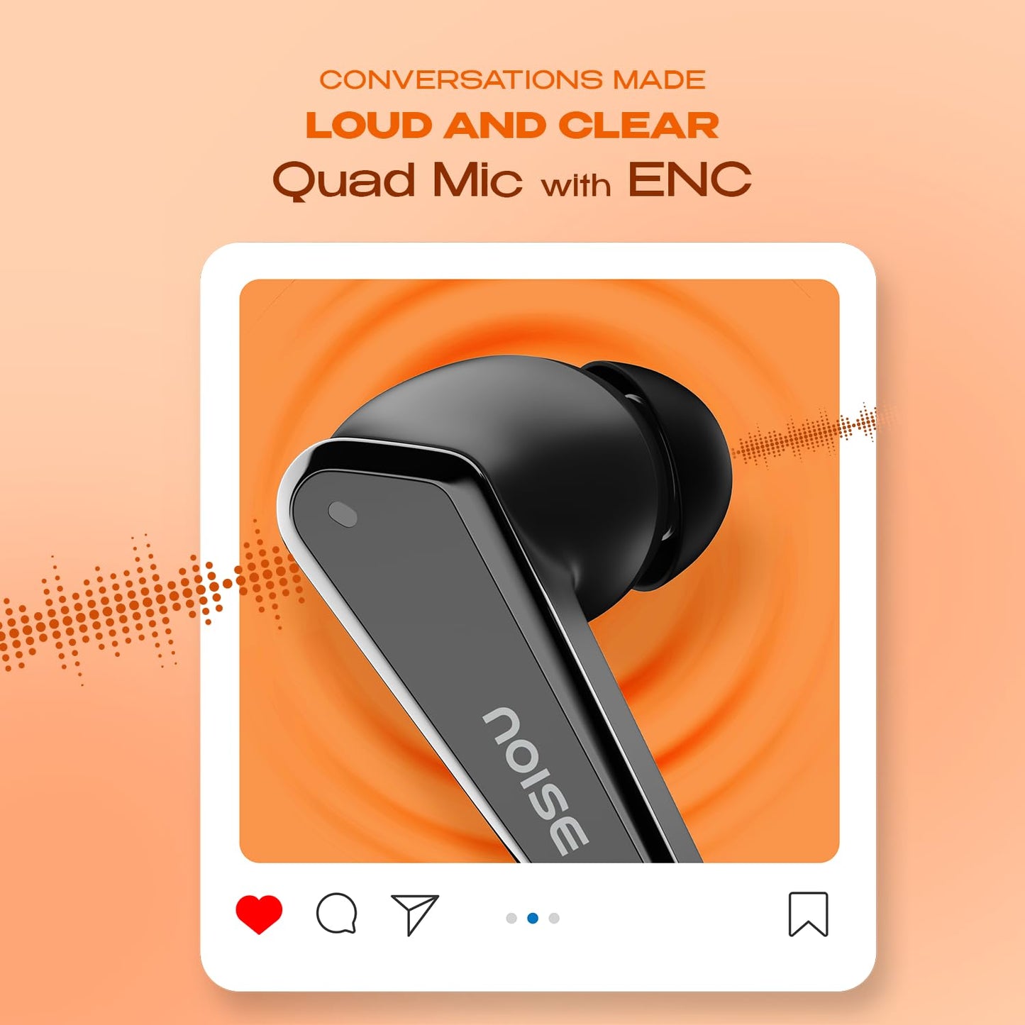 Noise Earbuds N1 Truly Wireless Earbuds with Chrome Finish, 40H of Playtime, Quad Mic with ENC, Ultra Low Latency Gaming (Up to 40 Ms), Instacharge(10 Min=120 Min), Bluetooth V5.3(Carbon Black)