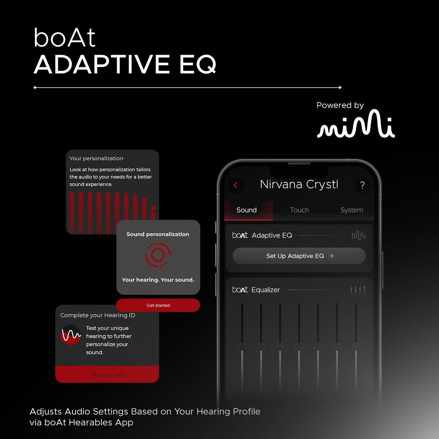 boAt Nirvana Crystl (2025 Launch), Transparent Case,Spatial Audio, ANC(~32dB), 100Hrs Battery,4Mics ENx,App Support, Bluetooth Earbuds, TWS Ear Buds Wireless Earphones with mic (Quantum Black)
