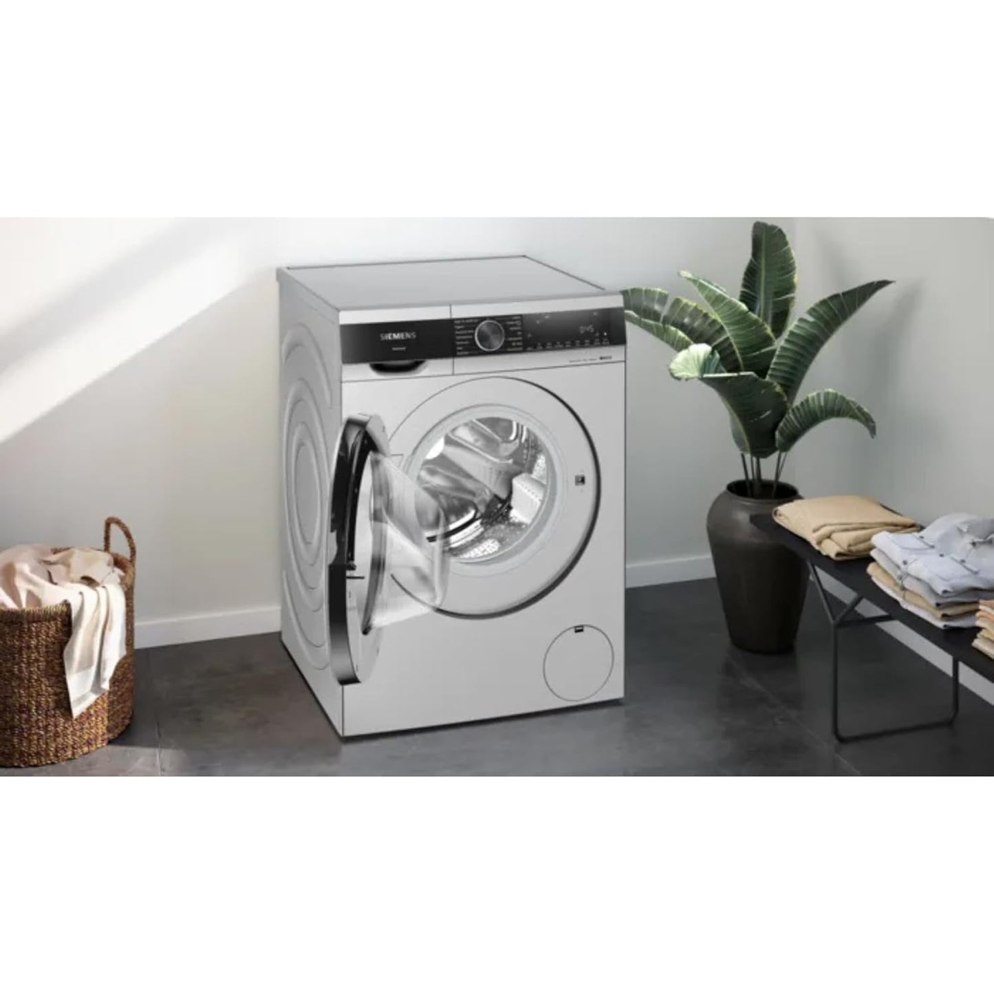Siemens 8kg 5 Star Stain Treatment Fully Automatic Front Load Washing Machine with Built in Heater (WG34A20SIN, Pretreatment Function & Hygiene Program and 5 Star Inverter, Silver)