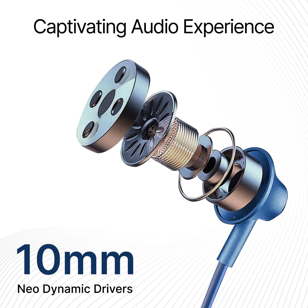 pTron Tangentbeat in Ear Bluetooth Wireless Headphones with Mic, Punchy Bass, 10mm Drivers, Clear Calls, Dual Pairing, Fast Charging, Magnetic Buds, Voice Assist & IPX4 Wireless Neckband (Dark Blue)