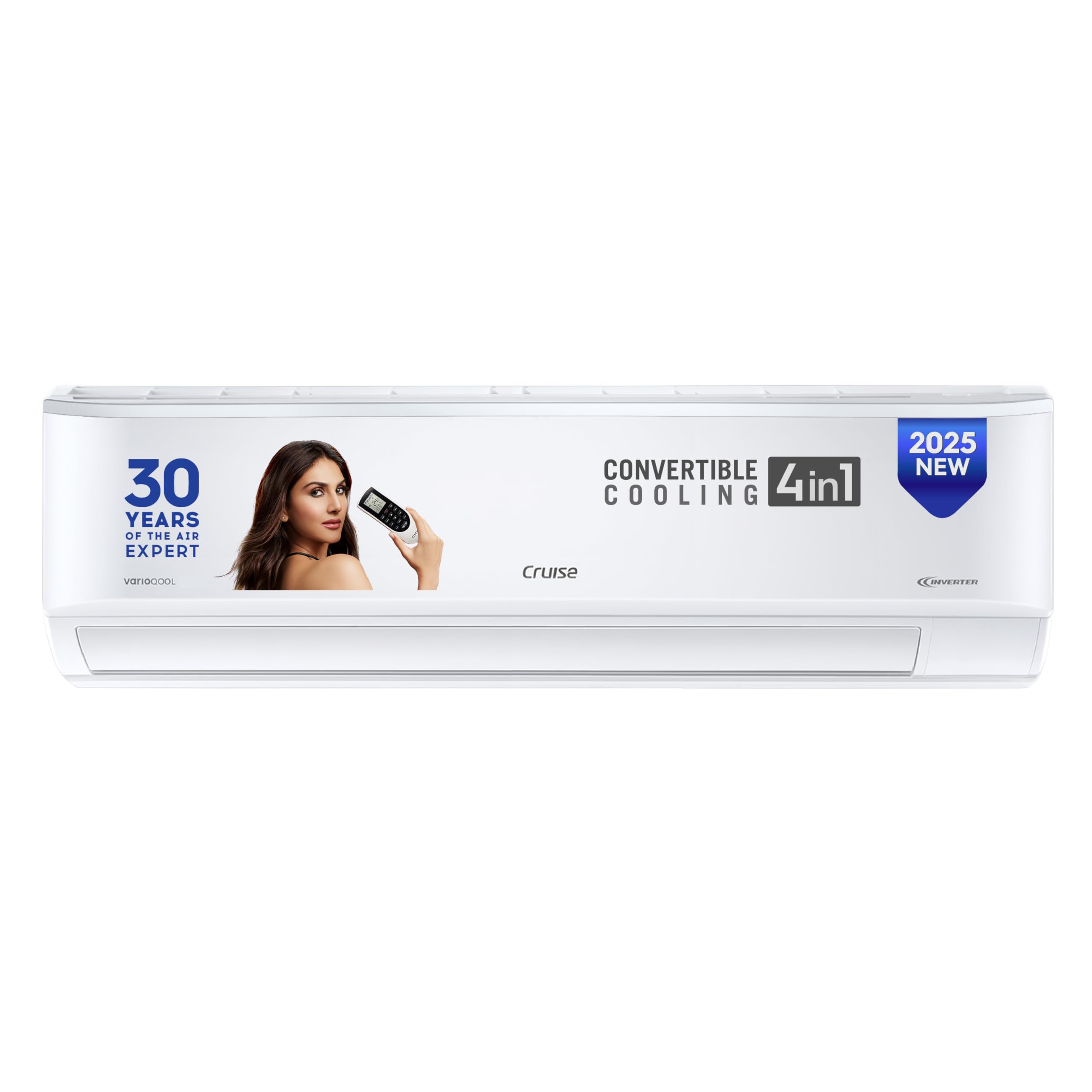 Cruise Limited Edition 1.5 Ton 3 Star Black Inverter Split AC (5200W, Copper, Heavy Duty, 4-in-1 Convertible Cooling, 4-Way Swing, PM 2.5 Filter, Anti-Rust Tech, CWCVBL-VP3F183BL, Piano Black)