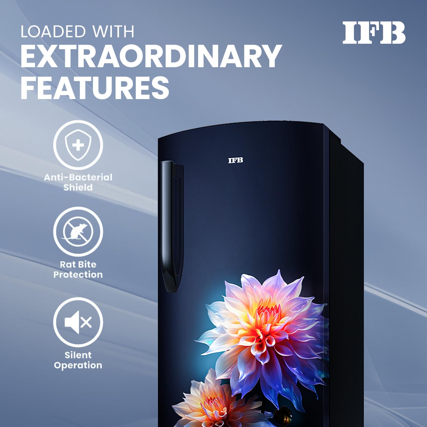 IFB 187L 4 Star Direct Cool Advanced Inverter Single Door Refrigerator (IFBDC-2134DBNED, Divine Bliss-Blue, Humidity Controller, Extraordinary Space with Base Drawer)