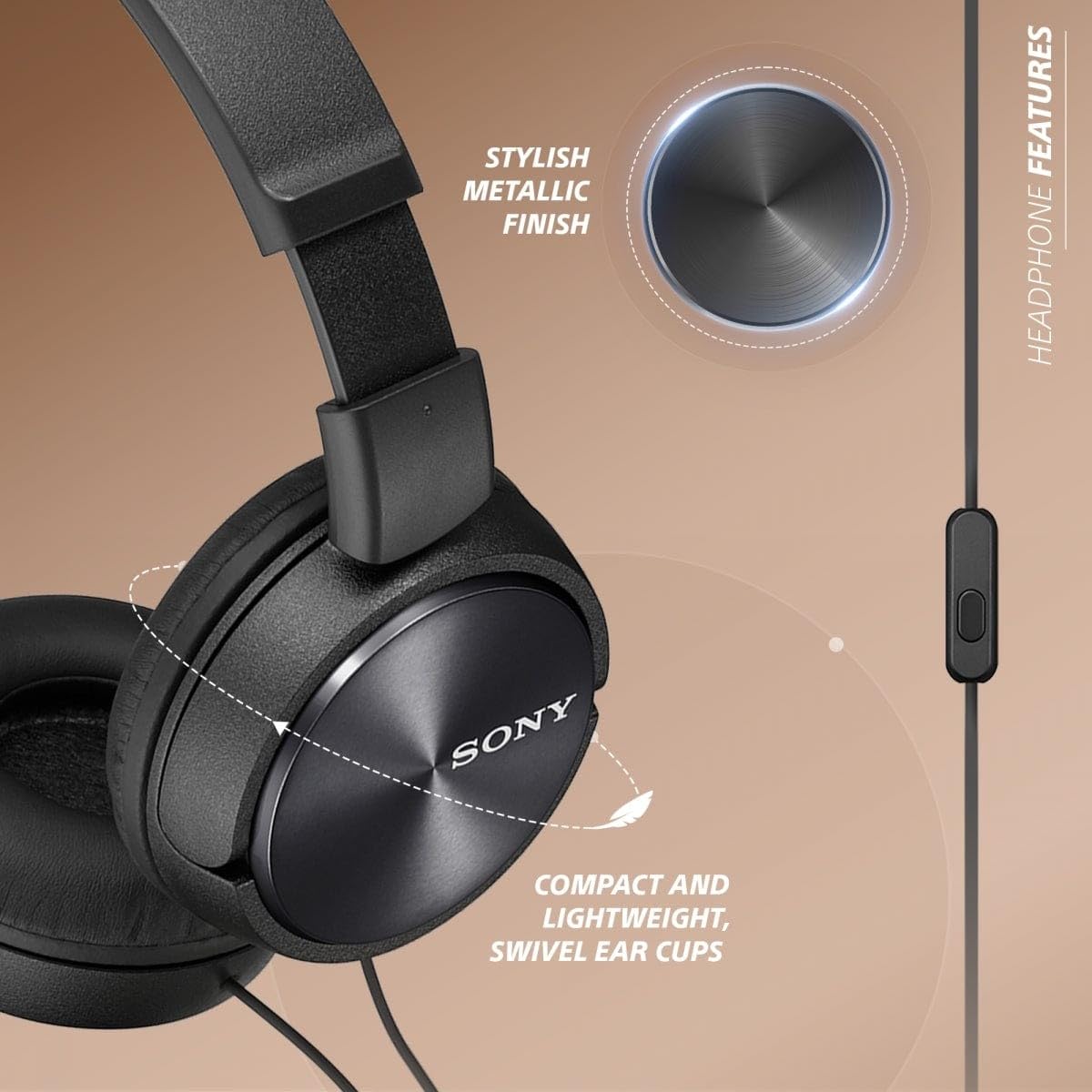 Sony ZX Series MDR-ZX310AP Wired Headband Stereo On Ear Headset -Black