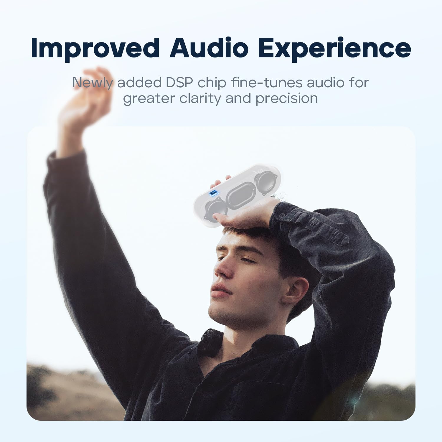 Tribit Updated Version XSound Go Wireless Bluetooth 5.3 Speakers with Loud Stereo Sound & Rich Bass 16W,24H Playtime,150 ft Bluetooth Range,Outdoor Lightweight IPX7 Waterproof,Built-in Mic (Black)