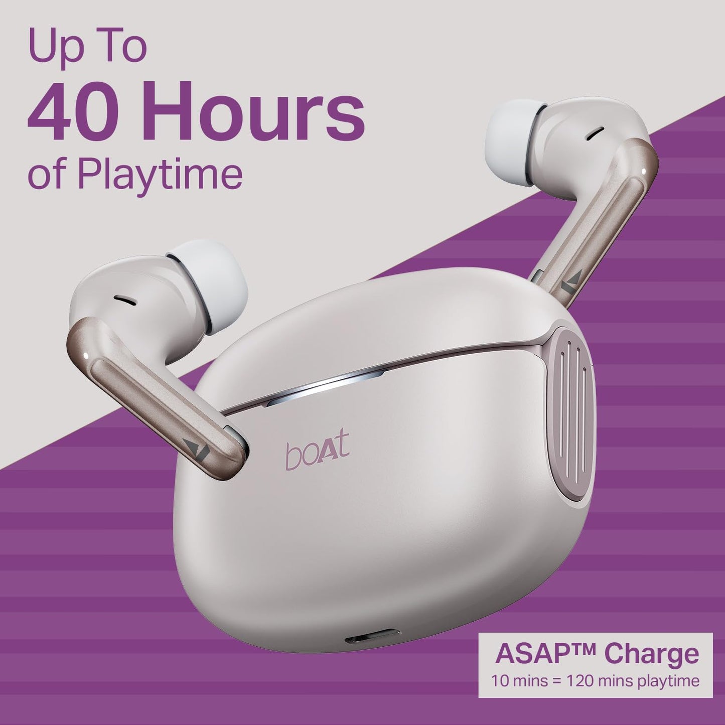 boAt 2025 Launch Airdopes 219, 4Mics ENx Tech, 40 Hrs Battery, Best in Segment for Calling, Free Music Streaming, 13mm Drivers, Bluetooth Earbuds, TWS Ear Buds Wireless Earphones with mic (Ivory Mist)