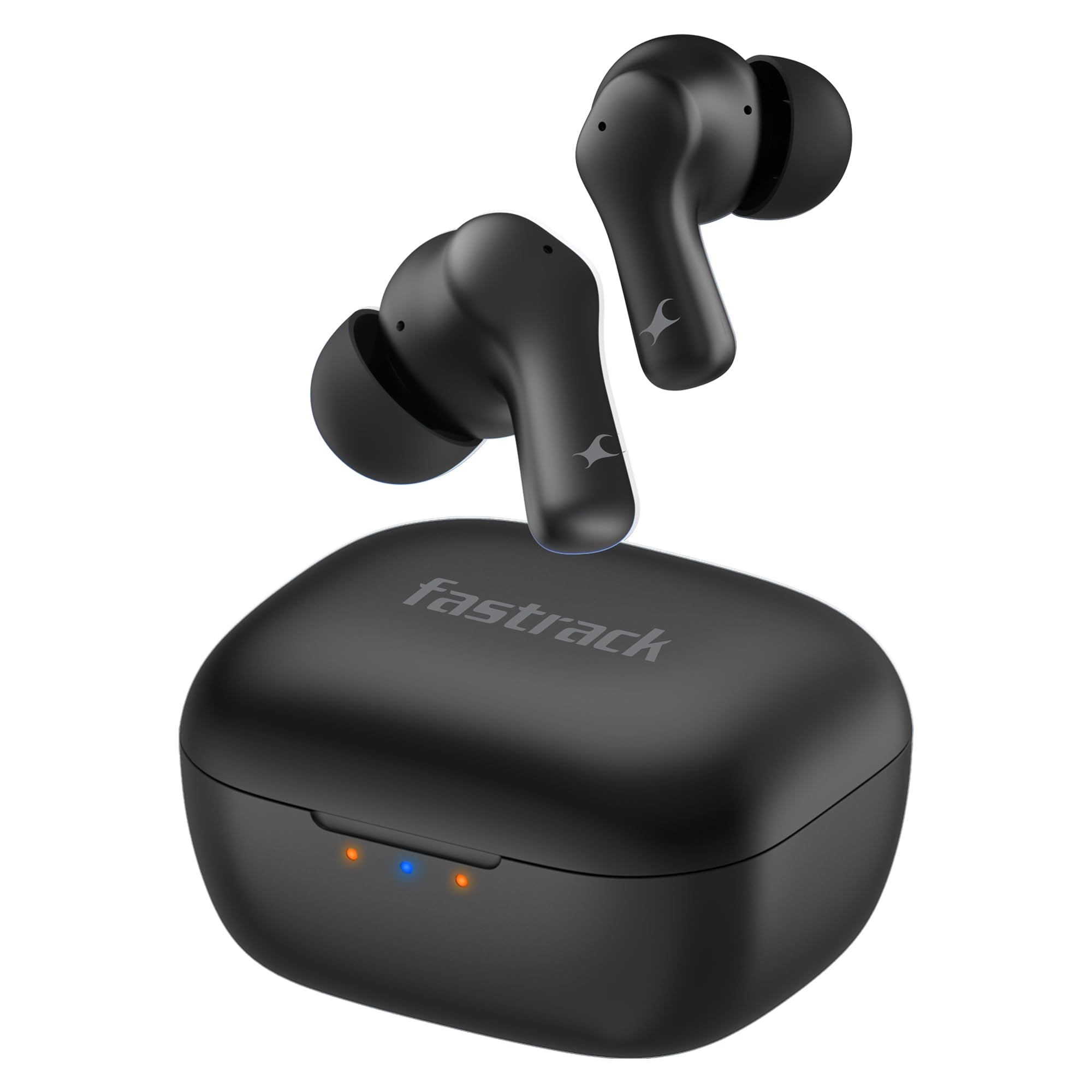 Fastrack Fpods FE100|BT5.4 TWS in Ear Earbuds, 40Hrs Playtime, 13mm Extra Deep Bass Drivers, Dual Mic ENC for Crystal Clear Calls, Low Latency Gaming Mode Upto 60ms - 120 Mins in 10 Mins