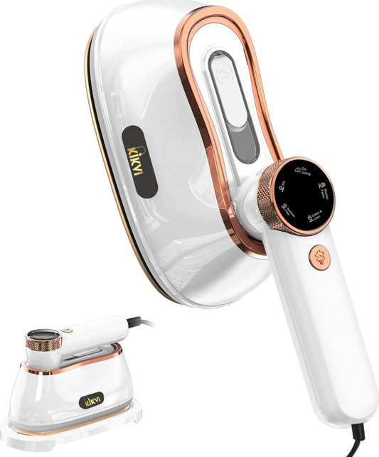 Iron for clothes, Steamer for Clothes & Iron 2in1,Steam Iron for Travel Ironing foldable steamer cloth dryer,portable handheld garment drying,1200W Travel Steam Iron,5 Modes LCD,180ml for 20 Min Steam