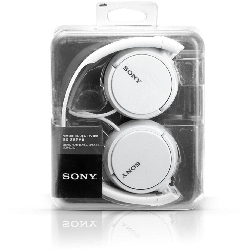 Sony MDR-ZX110A On Ear Stereo Wired Headphones (White), Without Mic