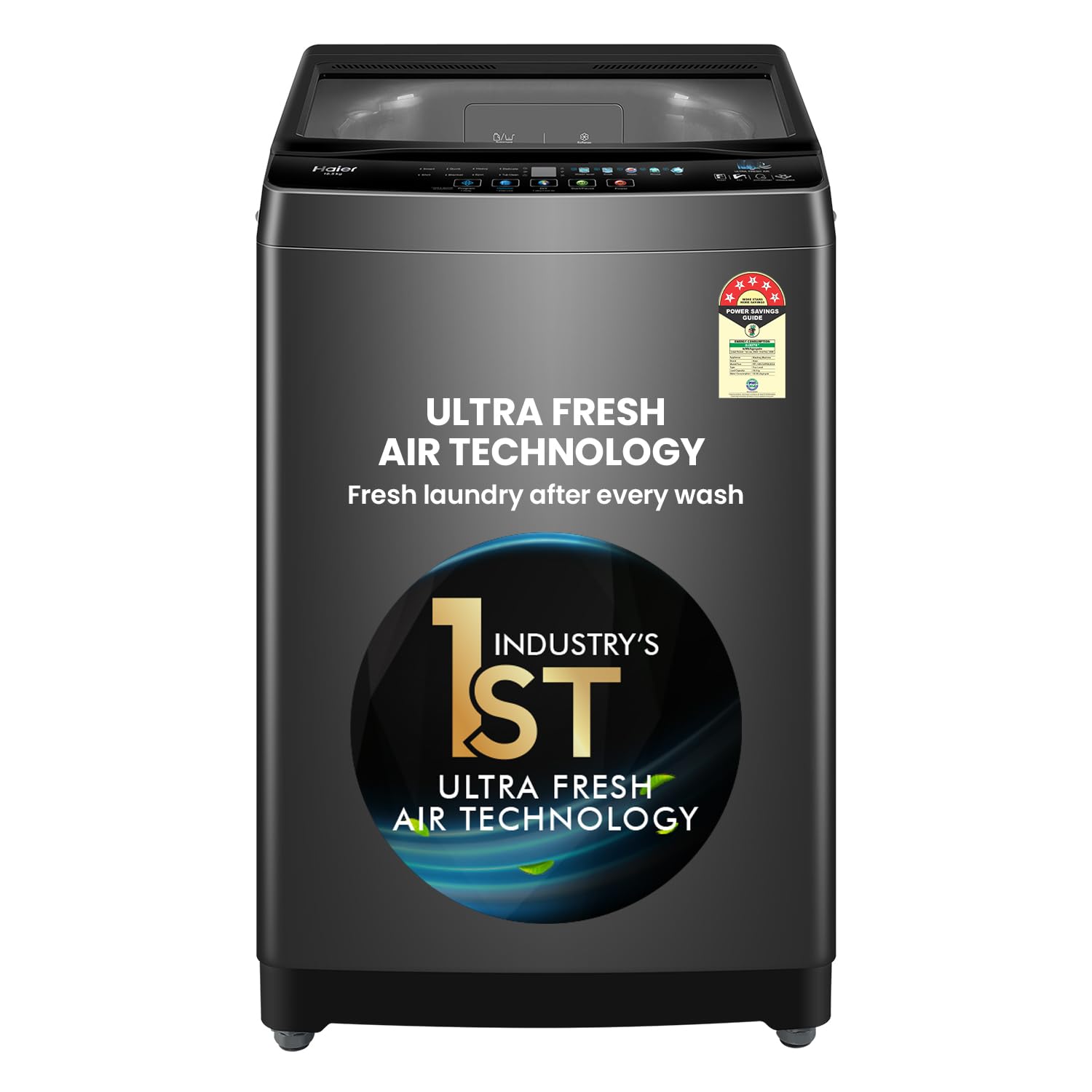 Haier 7 Kg 5 Star Fully Automatic Top Load Washing Machine with Oceanus Wave Drum, Magic Filter, 8 Wash Programs (HWM70-AE, Moonlight Silver, Stainless Steel Drum, 15 Mins Quick Wash)